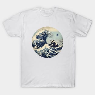 Panda the great wave off Kanagawa T-Shirt